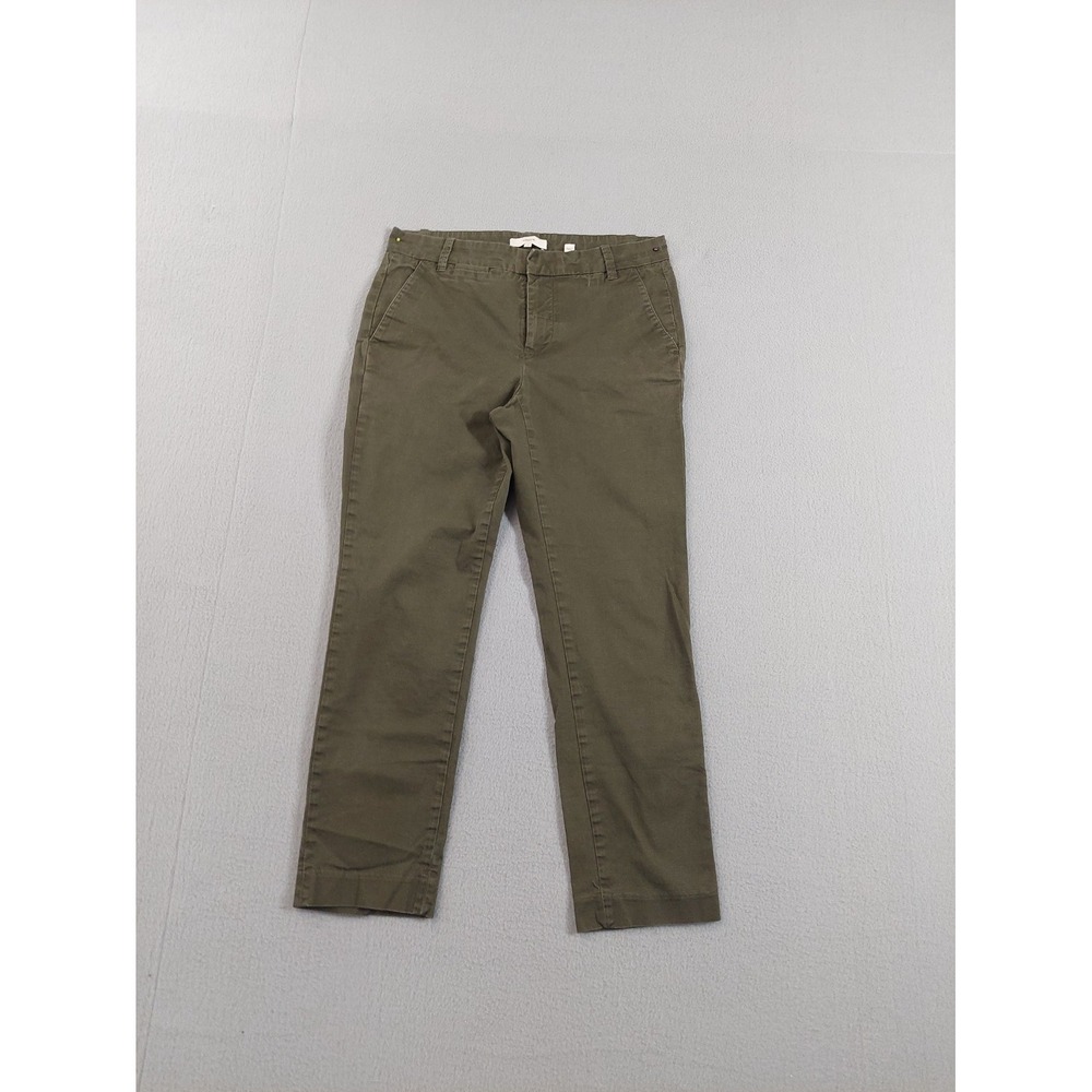 Vince‎ Women Pant 2 Olive Green Khaki Straight Leg Slash Pocket Stretch Casual